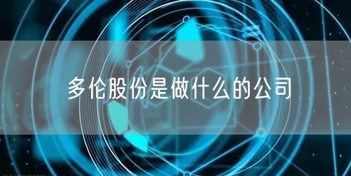 多伦股份是做什么的公司